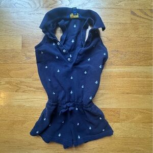 Ralph Lauren Navy Blue Romper with Anchor Accents